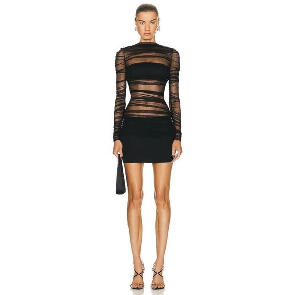 Christopher Esber Semblance Tulle Overlay Dress in‎ Black - Picture 1 of 11